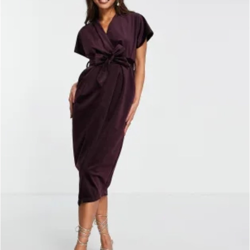 Burgundy Velvet Wrap Dress